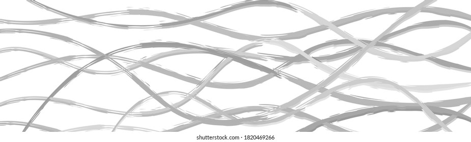 Abstract background of wavy intertwining lines, gray on white