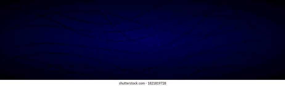 Abstract background of wavy intertwining lines in dark blue colors