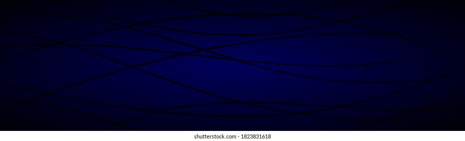Abstract background of wavy intertwining lines in dark blue colors