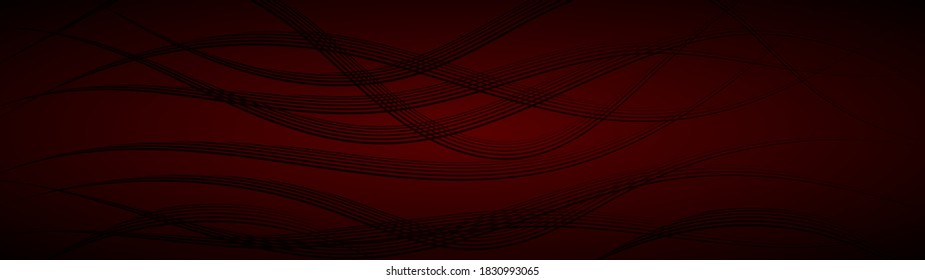 Abstract background of wavy intertwining lines in dark red colors