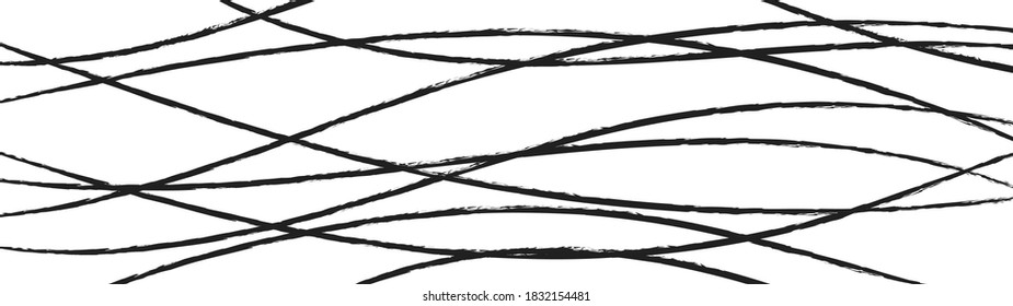 Abstract background of wavy intertwining lines, black on white
