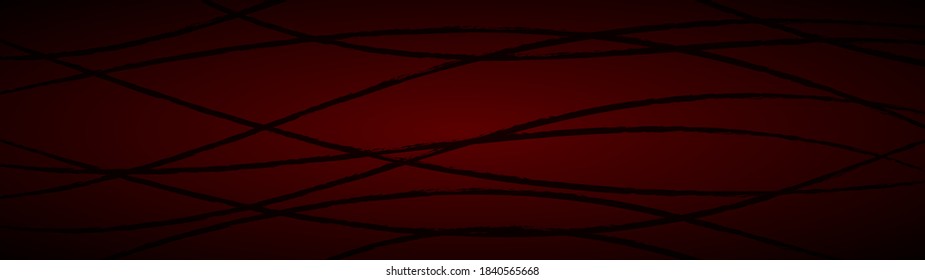 Abstract background of wavy intertwining lines in dark red colors