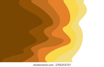 Fundo abstrato com camadas onduladas em tons de marrom, laranja e amarelo, desaparecendo para o branco. O design é quente e orgânico