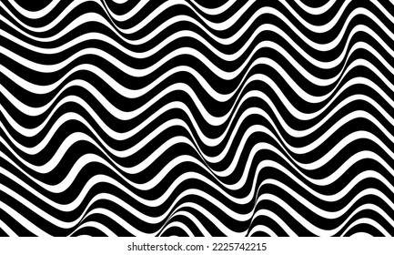 abstract background Wavy Line is a black pattern on a white background. It can be a wallpaper, fabric pattern, or other image work