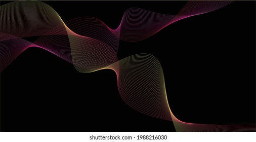 Abstract background wavy line design with black background. Vector illustration. For landing pages. Epa 10.