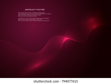 Abstract background wavy line in modern style, vector illustrations. glowing, bright curves of the line. The graphic design for use in the projects business, science, education and technology.