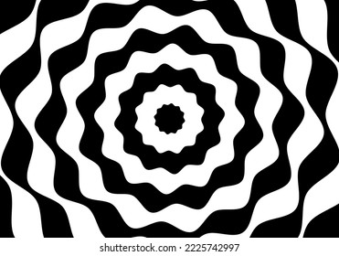 fondo abstracto Espiral de línea ondulada es un patrón negro sobre un fondo blanco. Puede ser un papel tapiz, un patrón de tela u otro trabajo de imagen.