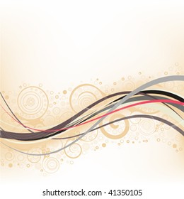  abstract background with wavy line, spiral ornament and element from circle