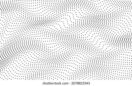 Abstract background with wavy lines. Black and white vector pattern.