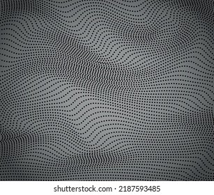 Abstract background with wavy lines. Black and gray vector pattern