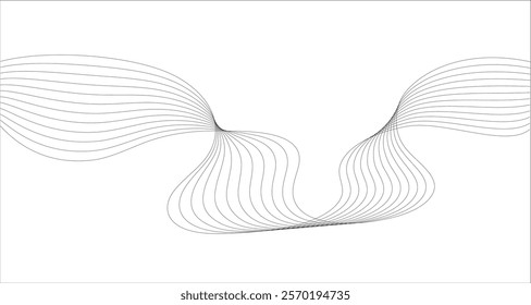Abstract background with wavy lines. Wavy blend lines. Vector illustration for modern design projects
