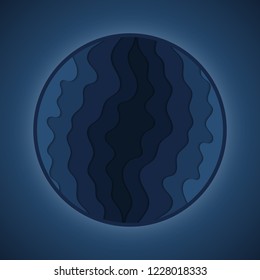 Abstract background with wavy lines. Abstract blue round paper cut.