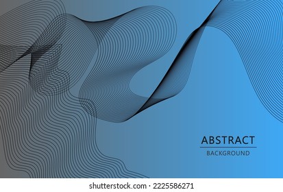 Antecedentes abstractos. Líneas onduladas en fondo azul. Ilustración vectorial.