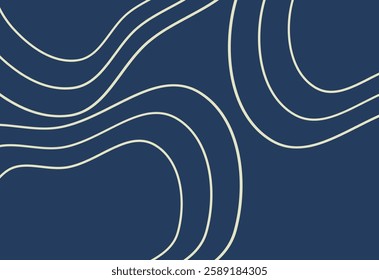 Abstract background with wavy lines in blue colors. Vector illustration.