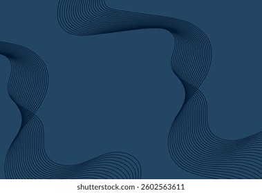 Abstract background with wavy lines in blue colors. Vector illustration.