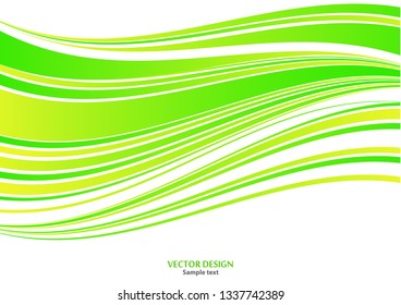 Abstract background of wavy lines. Bright saturated colors on a white background. Design element for banner, flyer, brochure, business card. Vector illustration