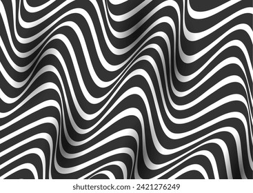 abstract background with wavy lines design in black and white