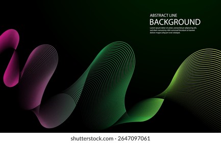 Abstrakter Hintergrund mit wellenförmigen Linien. Futuristische Technologie Stil. Vektorgrafik.