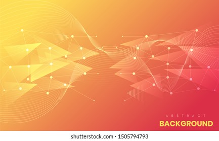 abstract background with wavy lines and geometric shapes