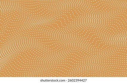 Abstract background with wavy lines. Gold and white vector pattern.