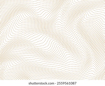 Abstract background with wavy lines. Golden and white vector pattern.