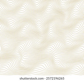 Abstract background with wavy lines. Golden and white vector pattern.