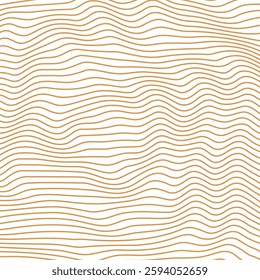 Abstract background with wavy lines. Golden and white vector pattern.