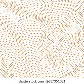 Abstract background with wavy lines. Golden and white vector pattern.