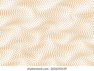 Abstract background with wavy lines. Golden and white vector pattern