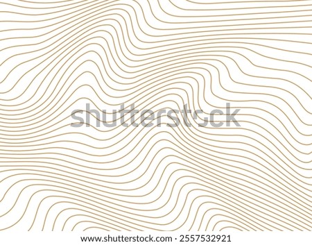 Abstract background with wavy lines. Golden and white vector pattern.