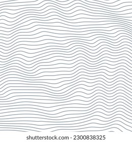 Abstract background with wavy lines. Gray and white vector pattern.