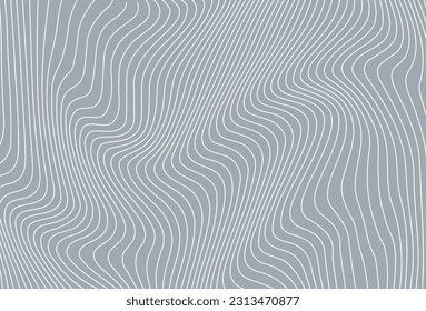 Fondo abstracto con líneas onduladas. Patrón vectorial gris y blanco.