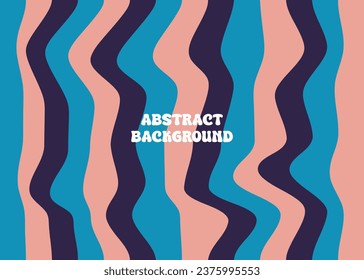 Abstract background with wavy lines groovy style, vector