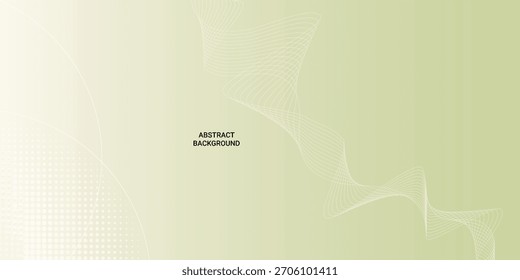 Fondo Abstractas con líneas onduladas y puntos de semitono. Diseño de Tecnología de degradado verde claro mínimo.
