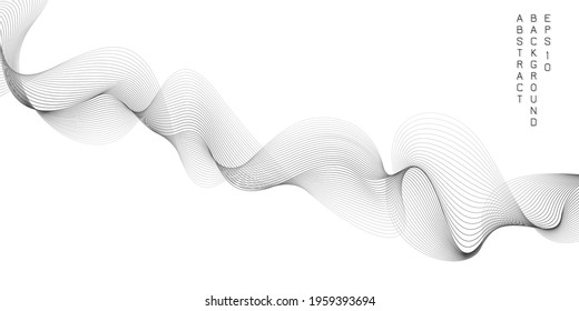 Abstract background with wavy lines on a white background. Stock vector illustration. Space for text. Optical illusion of movement.