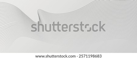 Abstract background with wavy lines on a light gray background. The gray color and smooth texture create a modern, minimalist style. Modern wavy line pattern background. Gray background vector.