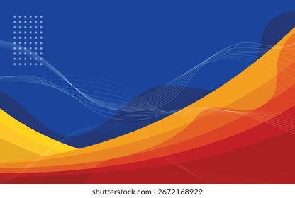 Fondo Abstractas con líneas onduladas de color naranja y azul. Adecuado para el Anuncio de eventos y necesidades de publicidad