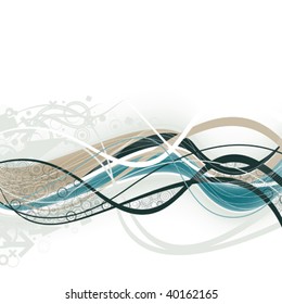  abstract background with wavy lines and ornaments with arrows