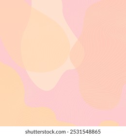 Abstract background with wavy lines in pastel colors. Vector illustration.