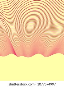 Abstract background with wavy lines pattern, linear vector illustration with copy space for text.