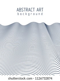 Abstract background with wavy lines pattern, linear vector illustration with copy space for text.
