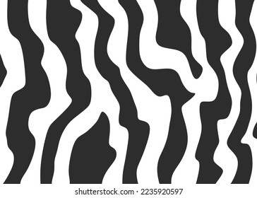 Abstract background with wavy lines pattern. Seamless Zebra skin pattern