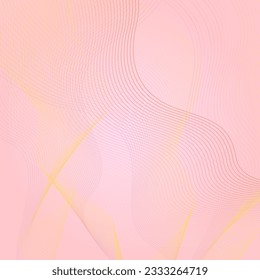 Abstract background with wavy lines in pink colors. Vector illustration.