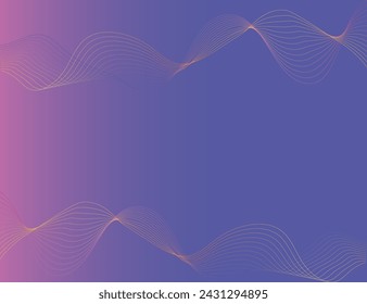 Abstract background with wavy lines in purple tones, vector drawing