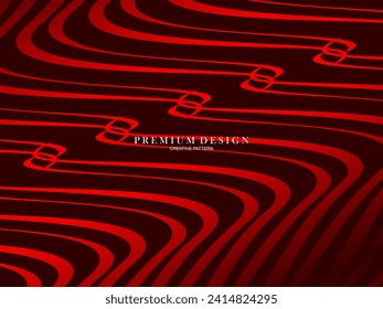 Abstract background of wavy lines in red color. Modern design for banner, card, web design, banner, certificate, etc.