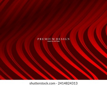 Abstract background of wavy lines in red color. Modern design for banner, card, web design, banner, certificate, etc.