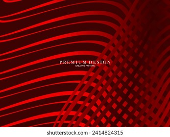 Abstract background of wavy lines in red color. Modern design for banner, card, web design, banner, certificate, etc.