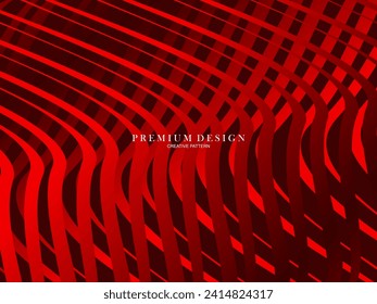 Abstract background of wavy lines in red color. Modern design for banner, card, web design, banner, certificate, etc.