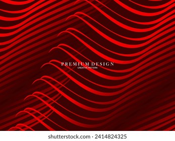 Abstrakter Hintergrund von gewellten Linien in roter Farbe. Modernes Design für Banner, Karten, Webdesign, Banner, Zertifikate etc.