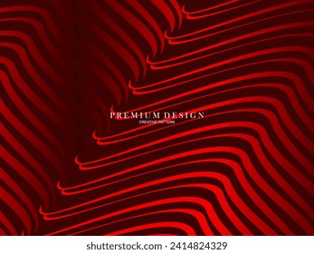 Fondo abstracto de las líneas onduladas en color rojo. Diseño moderno para banner, tarjeta, diseño web, banner, certificado, etc.